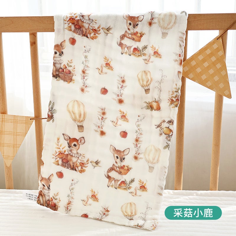 Baby Gauze Small Square Towel Pure Cotton Type A Saliva Towel Baby Wash Towel Newborn Bath Face Wash Kidsren'S Handkerchief - Image 1